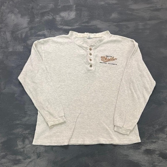 Vintage Other - Vintage‎ Whistler British Columbia Thermal Shirt Mens Large Gray 1990s Canada